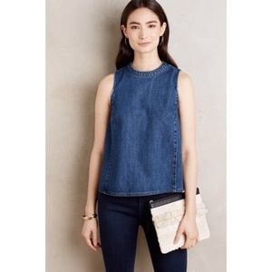 Anthropologie Holding Horses Denim Top Sz 6 NWT